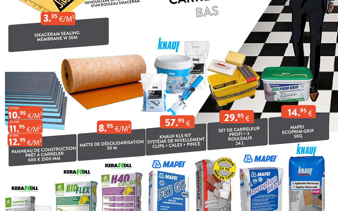 Promo | produits de mise en œuvre pour carrelage
